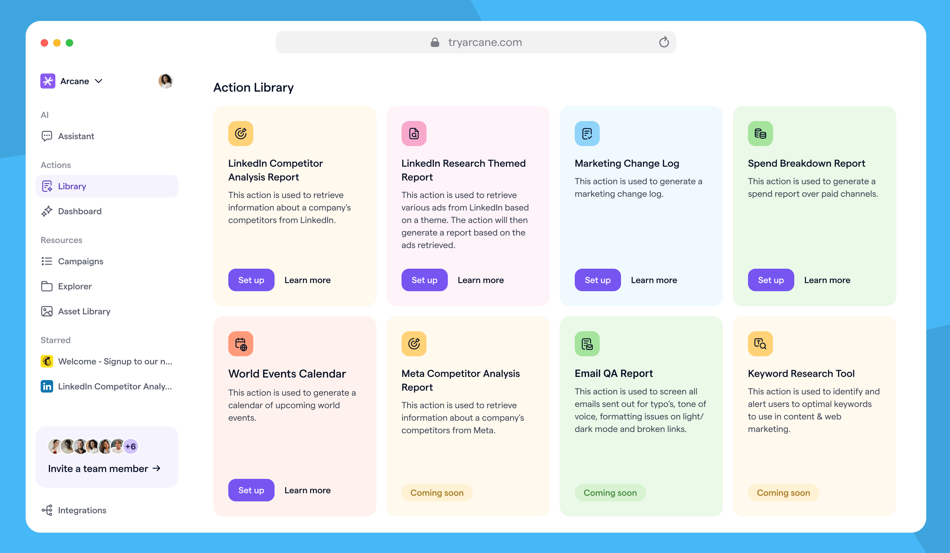 Arcane в действии для LinkedIn